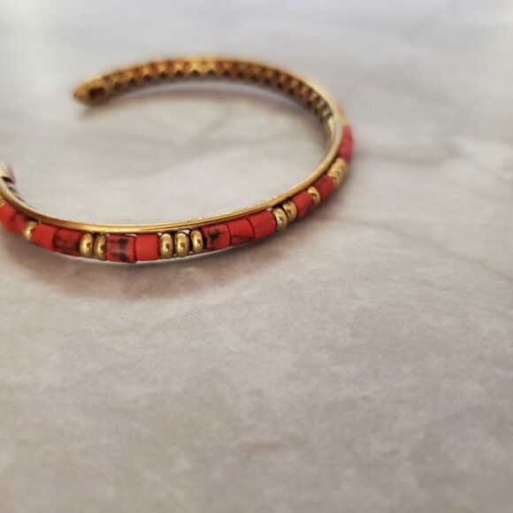 💖 Stella and Dot Beaded Beads Coral Exoctic Antiqed Bracelet 💖 - Picture 7 of 10